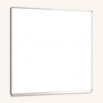 Whiteboard, 120x120 cm, mit durchgehender Ablage, Stahlemaille weiß, 
